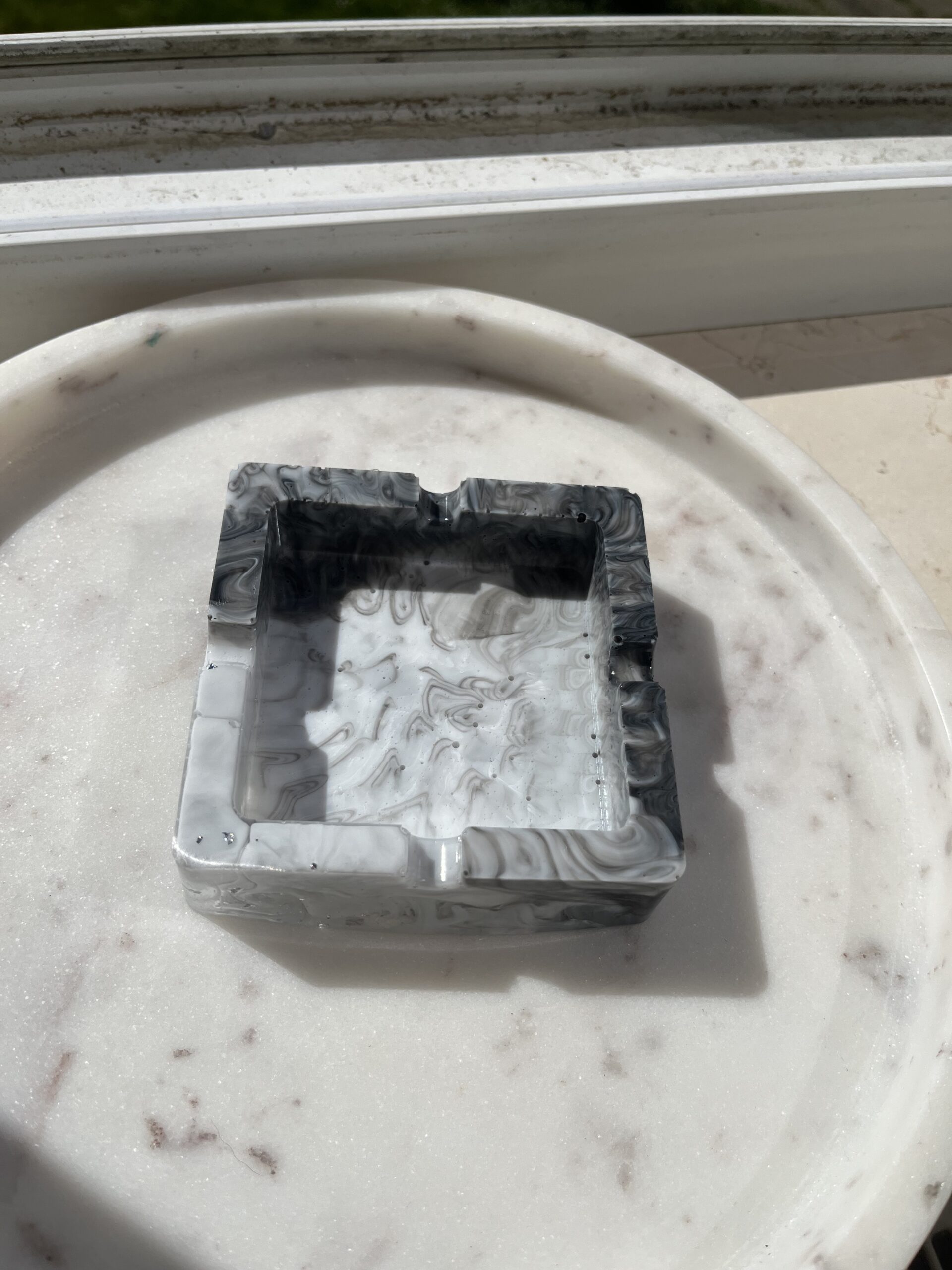 Handgemachter Aschenbecher|Epoxidharz|Rauchergeschenk|Marmor-Style – Bild 10