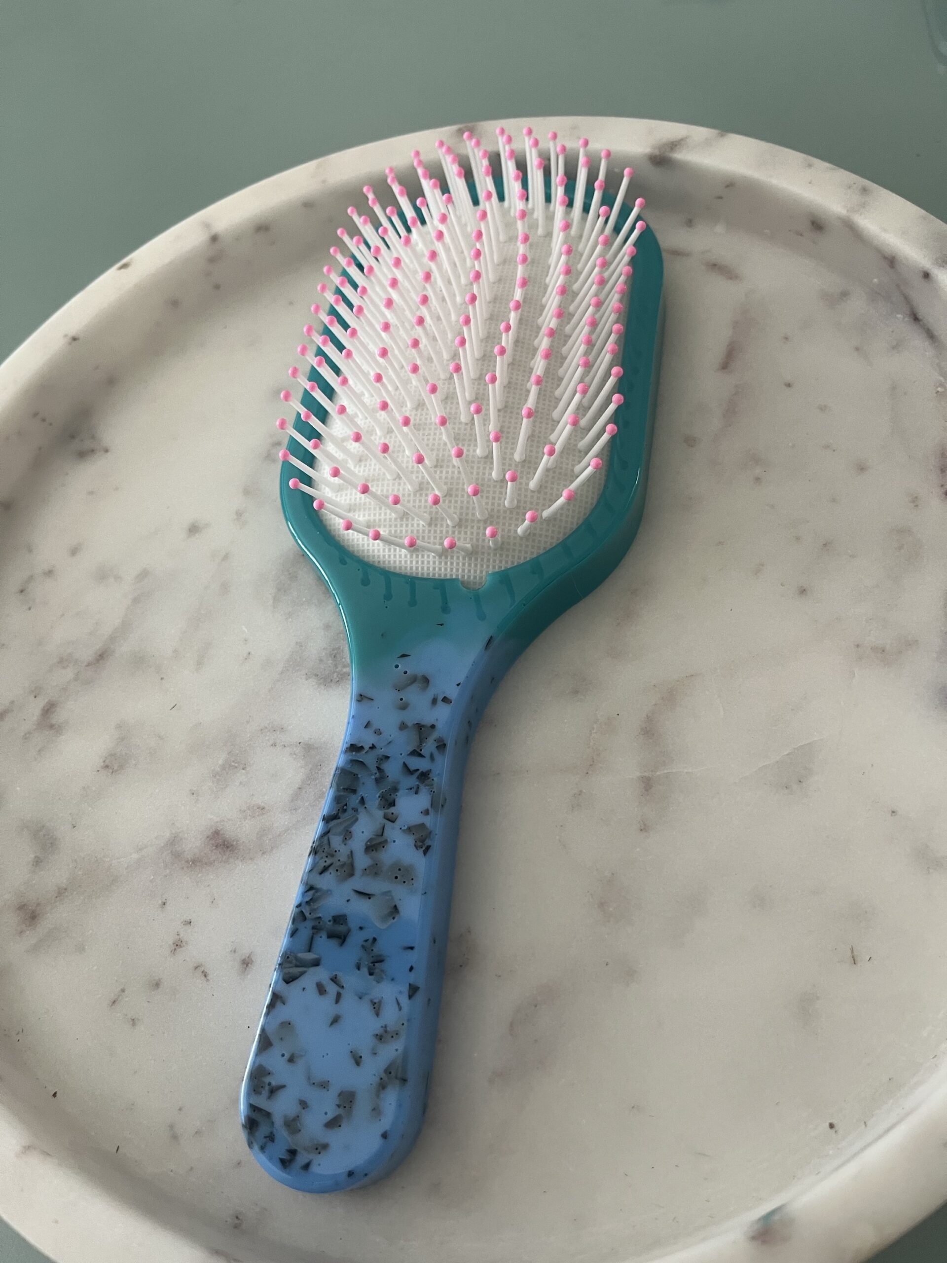 Handgemachte Haarbürste| Must-Have| Accessoire| blau und türkis – Bild 3