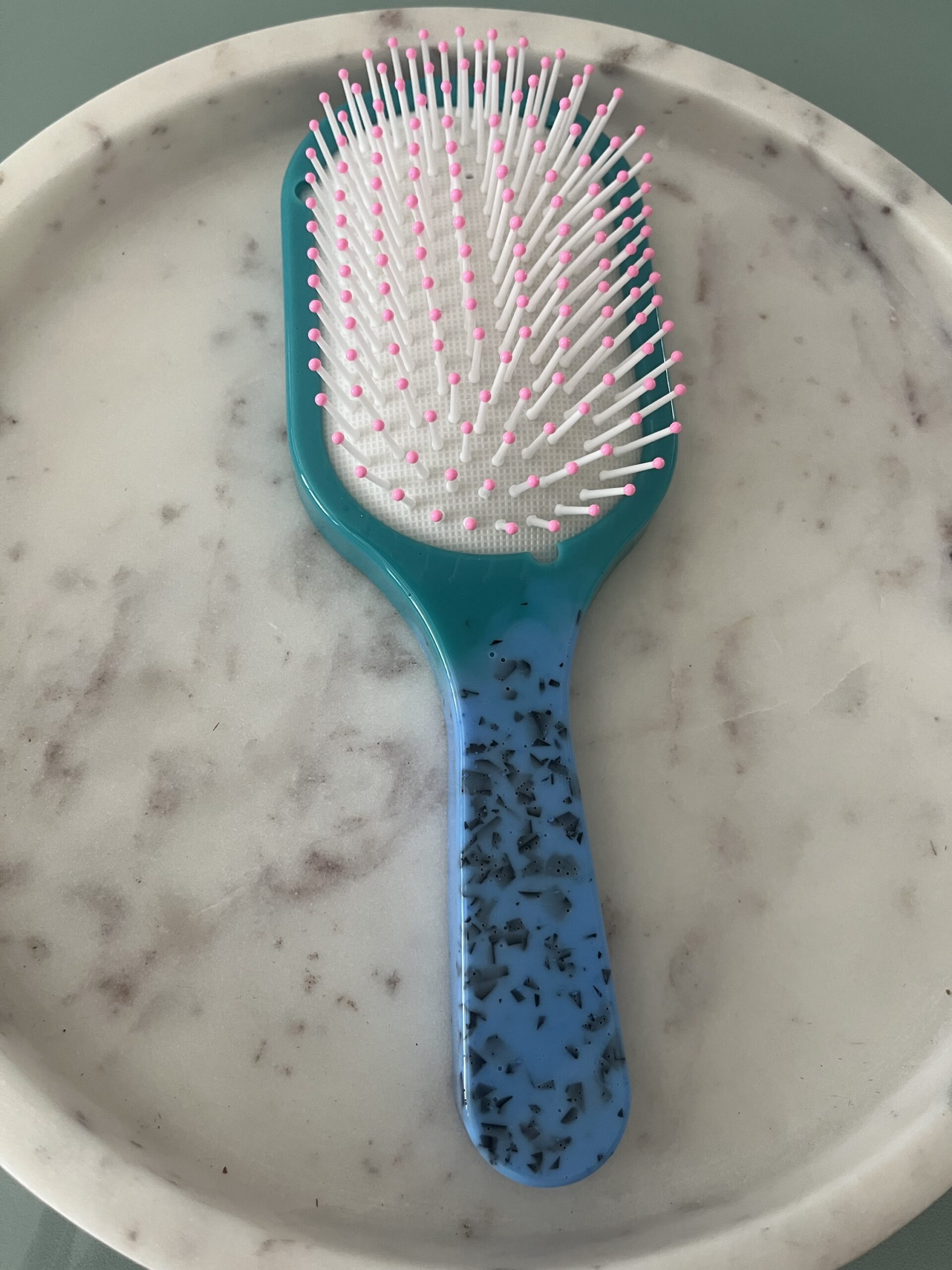 Handgemachte Haarbürste| Must-Have| Accessoire| blau und türkis – Bild 2