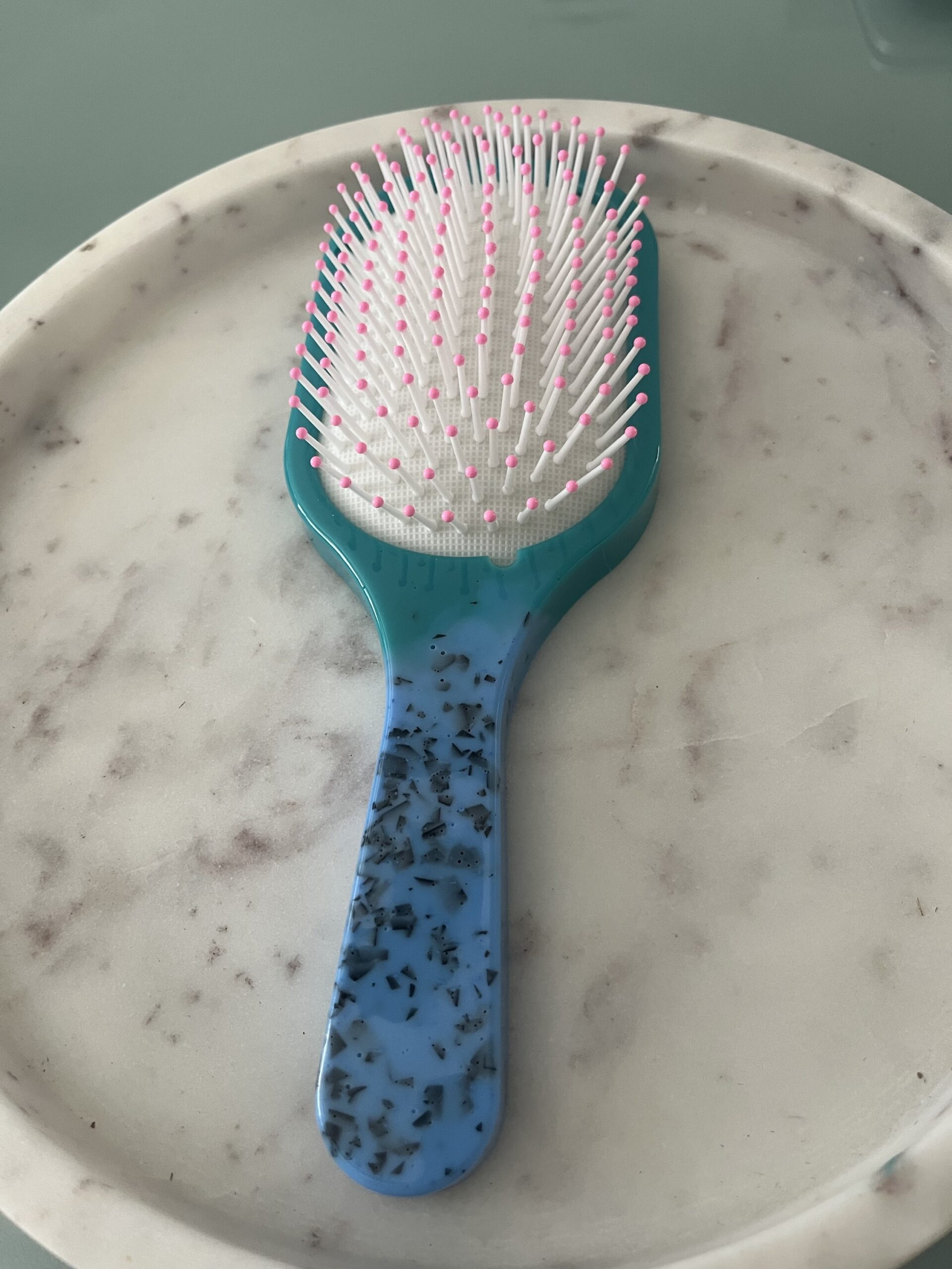 Handgemachte Haarbürste| Must-Have| Accessoire| blau und türkis – Bild 5