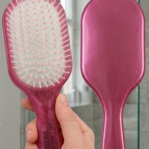 Haarbürste pink metallic mit Spruch