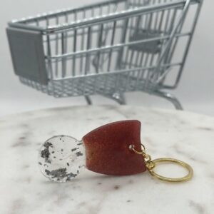 Einkaufswagenchip metallic rot mit Blattsilber