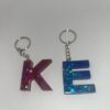 Schlüsselanhänger Buchstaben (pink+ Glitzer) & (blau+ Glitzer)| Handmade E+ K