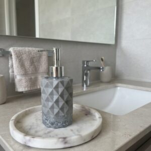 Seifenspender| grau matt| Blattsilber| Badezimmer| Handmade